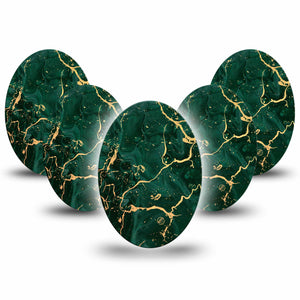 ExpressionMed Green & Gold Marble Adhesive Patch Oval