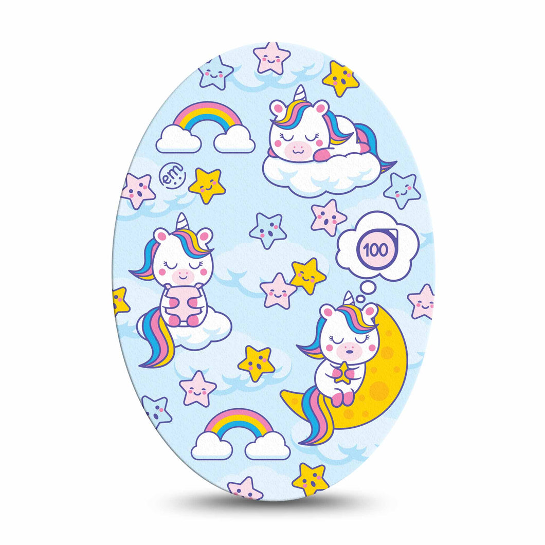ExpressionMed Sleeping Unicorns Adhesive Patch Oval