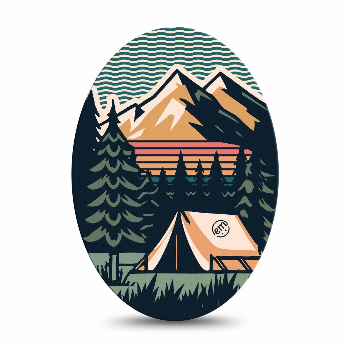 ExpressionMed Retro Camping Adhesive Patch Oval