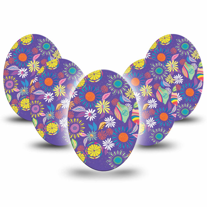 ExpressionMed Purple Flower Adhesive Patch Oval