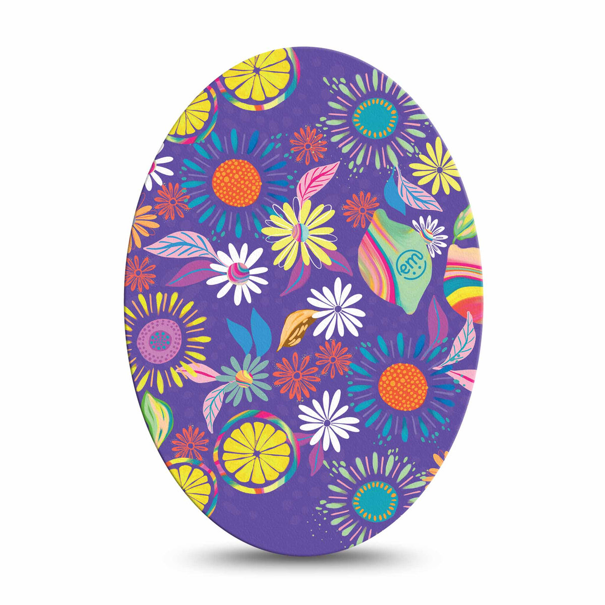 ExpressionMed Purple Flower Adhesive Patch Oval