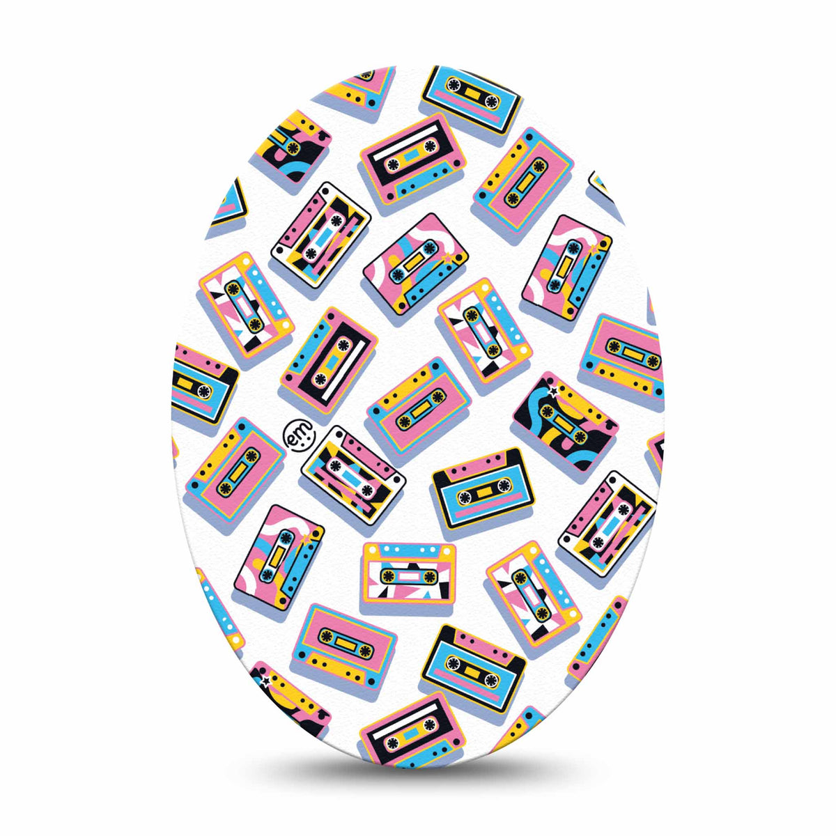 ExpressionMed Vintage Music Tapes Adhesive Patch Oval