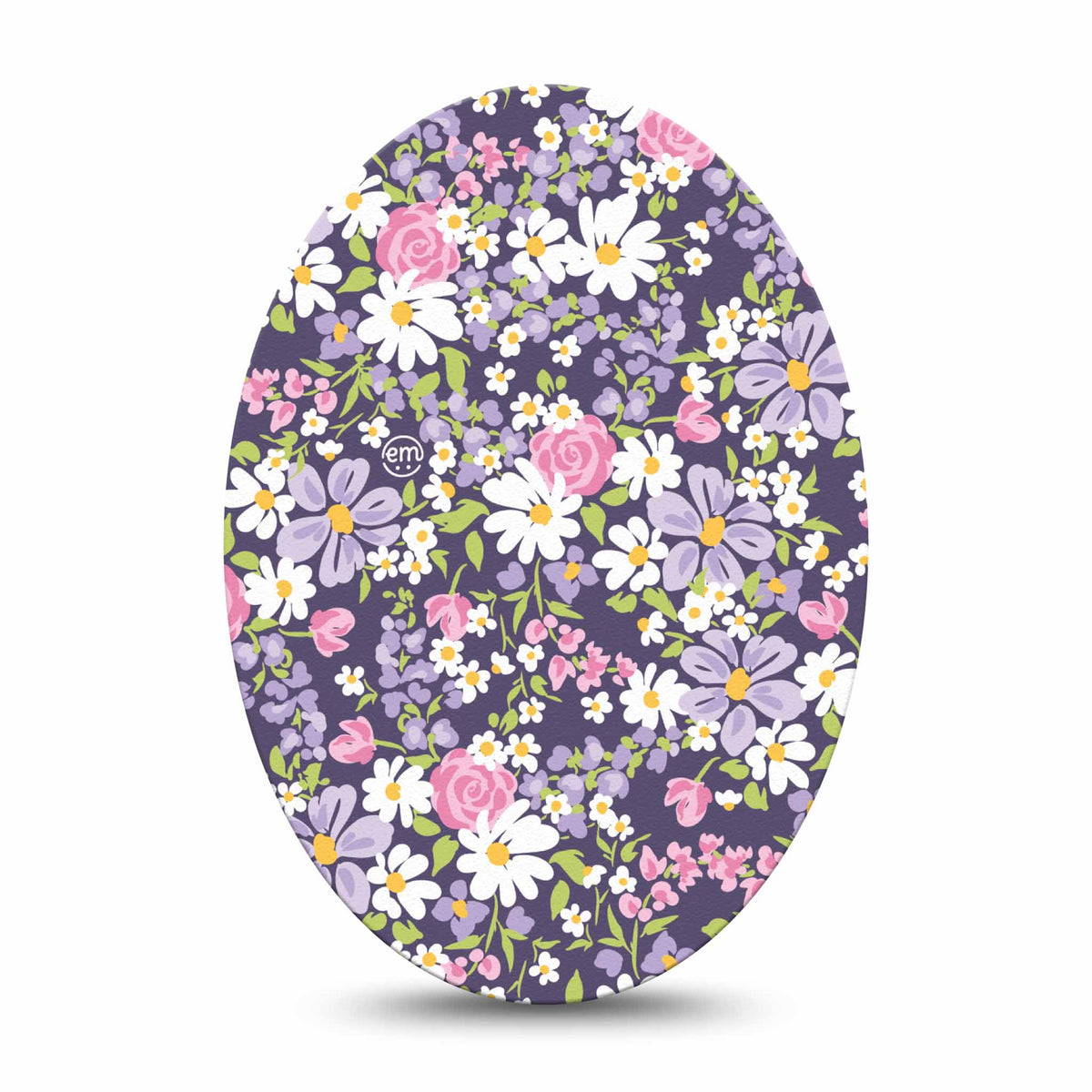ExpressionMed Purple and Pink Flowers Adhesive Patch Oval