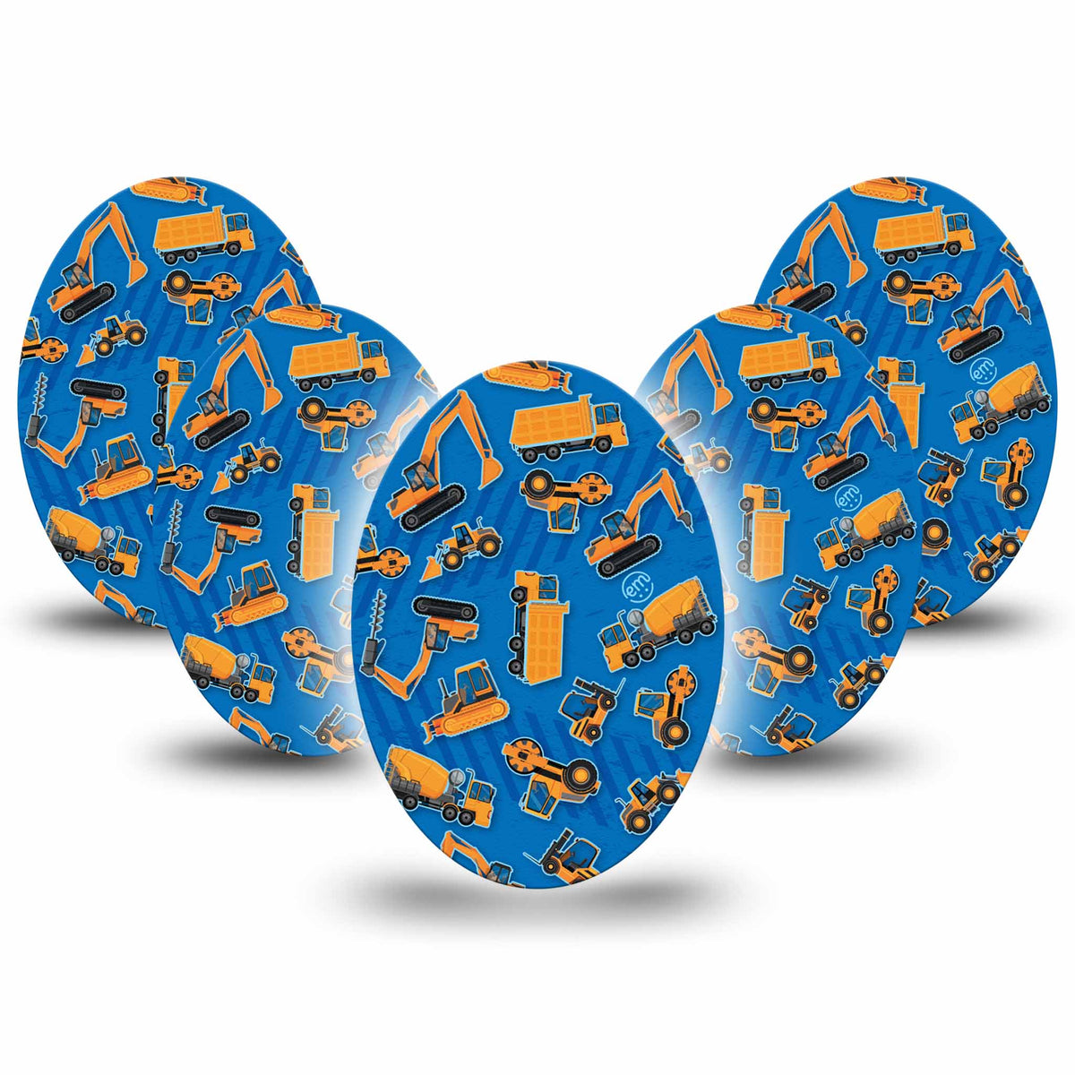 ExpressionMed Construction Trucks Adhesive Patch Oval