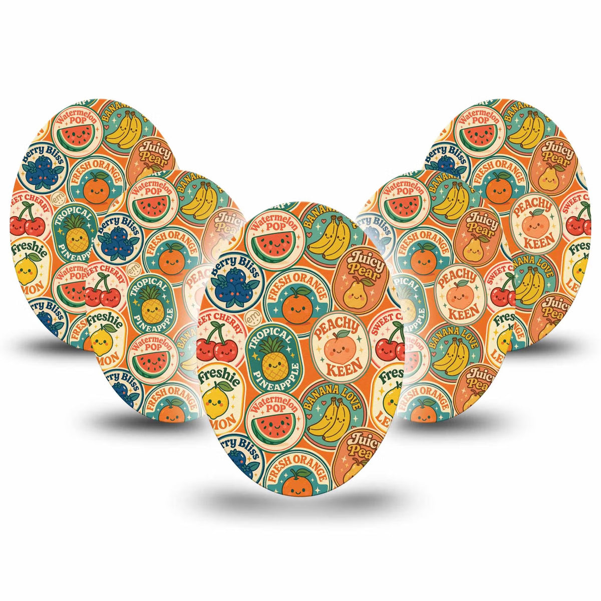 ExpressionMed Fruit Stickers Adhesive Patch Oval
