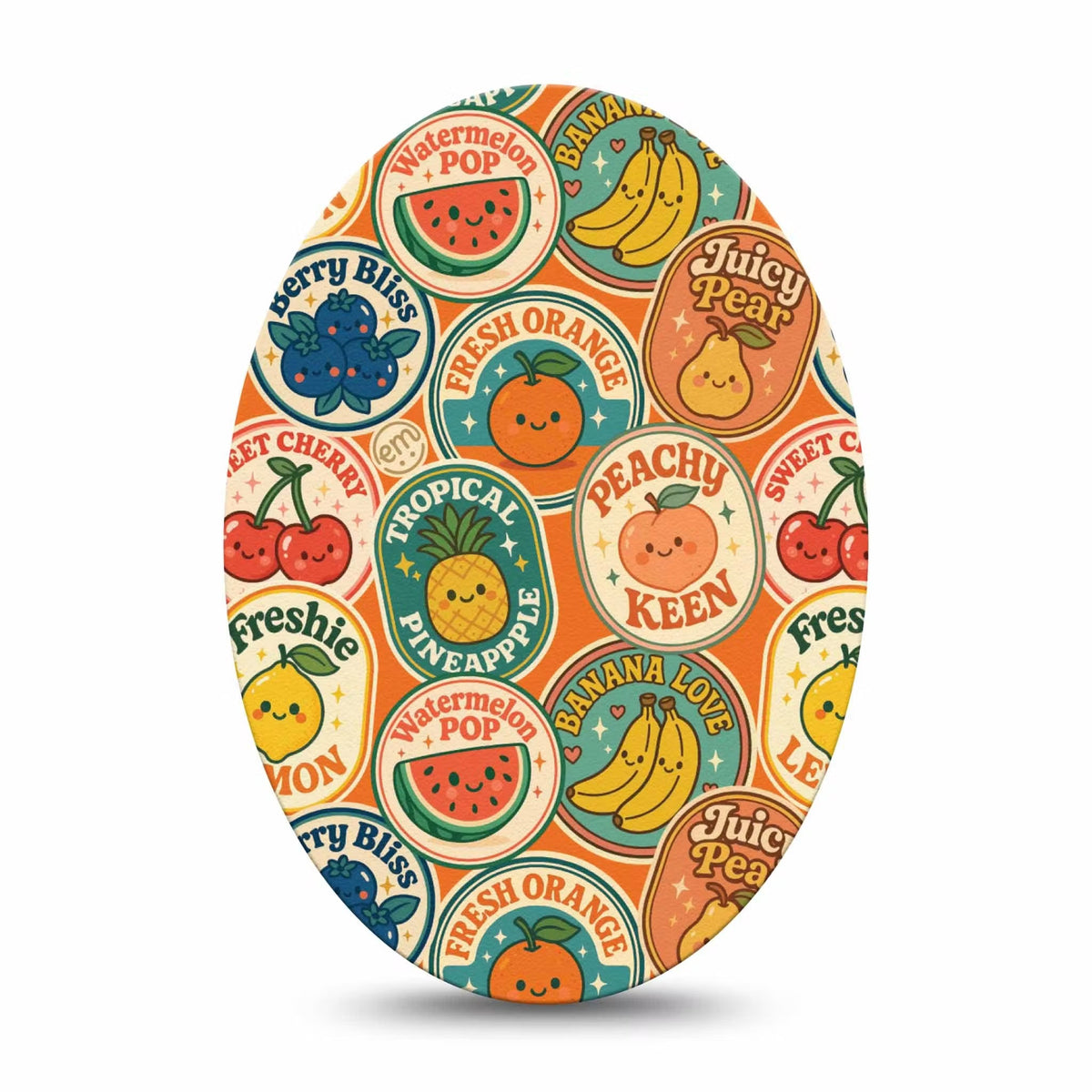 ExpressionMed Fruit Stickers Adhesive Patch Oval