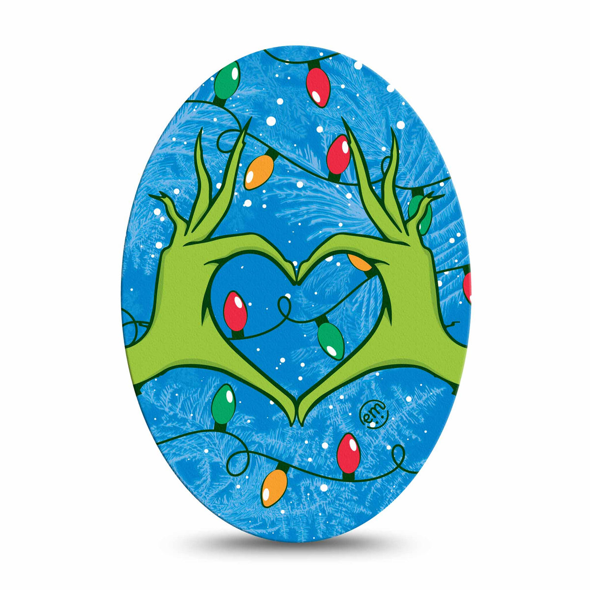 ExpressionMed Holiday Heart Hands Adhesive Patch Oval