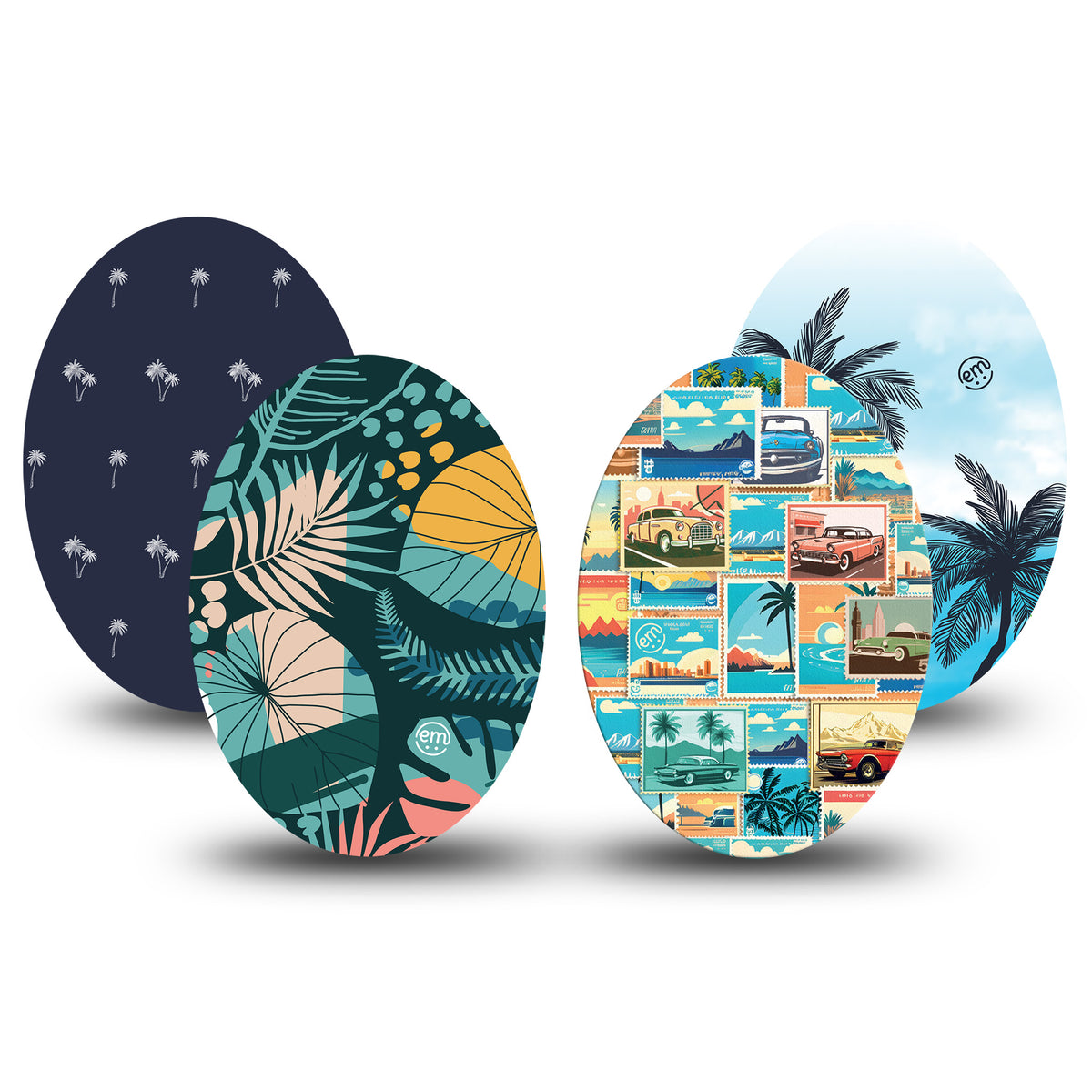 ExpressionMed Car Coastline Variety 4 Patch Pack Oval