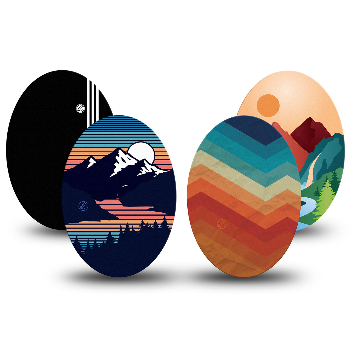 ExpressionMed Retro Alpine Trek Variety 4 Patch Pack Oval