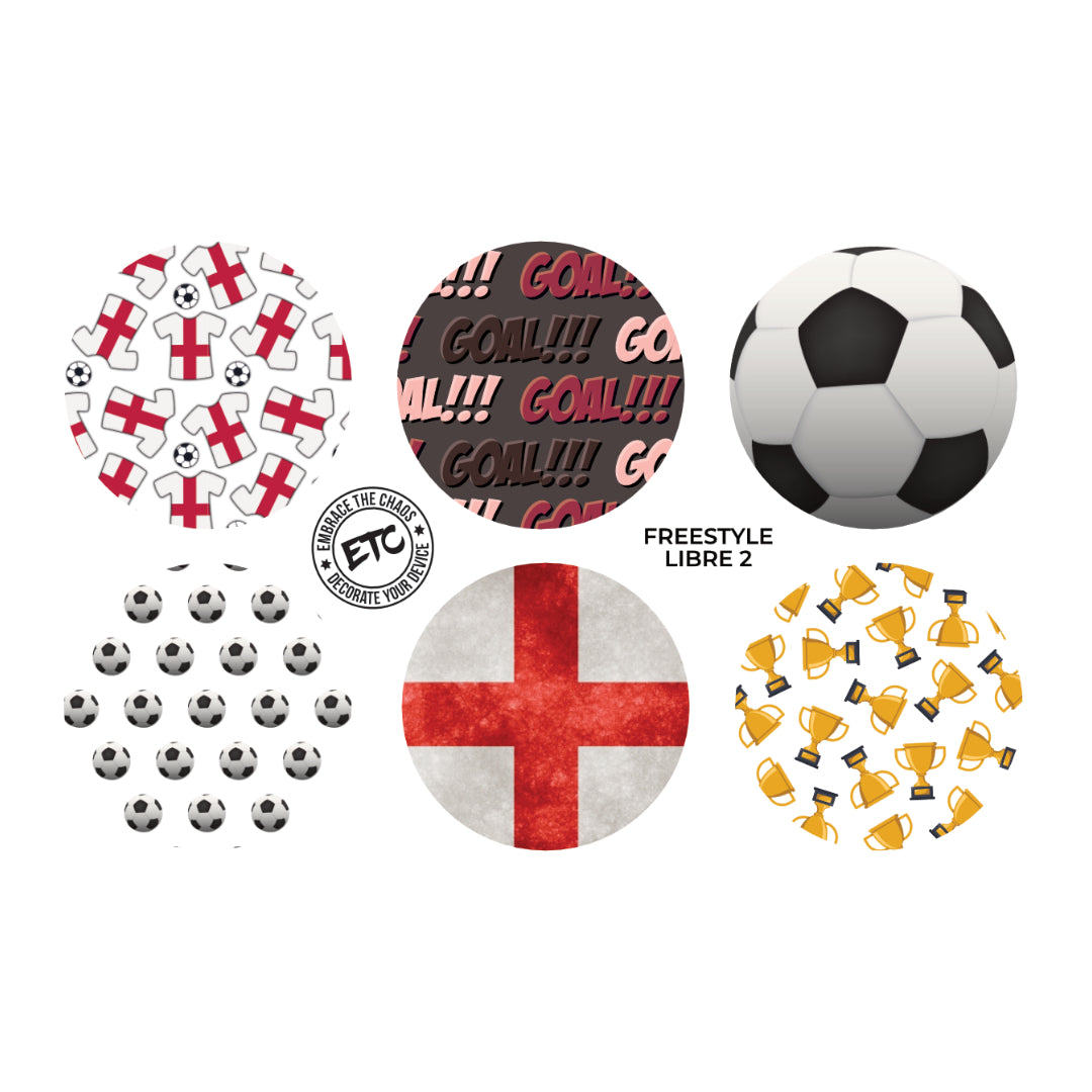 Freestyle Libre 2 Sensor Stickers (World Cup England) 6 pack