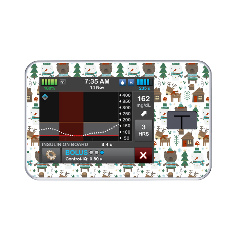 T:slim Cover Sticker (Winter Friends) - Diabeticsupply.co.uk