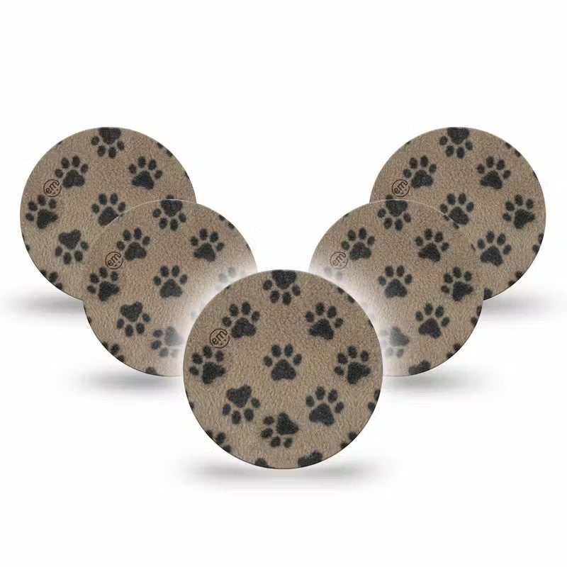 ExpressionMed OverPatch Fuzzy Pawprints Adhesive Patch Freestyle Libre 3