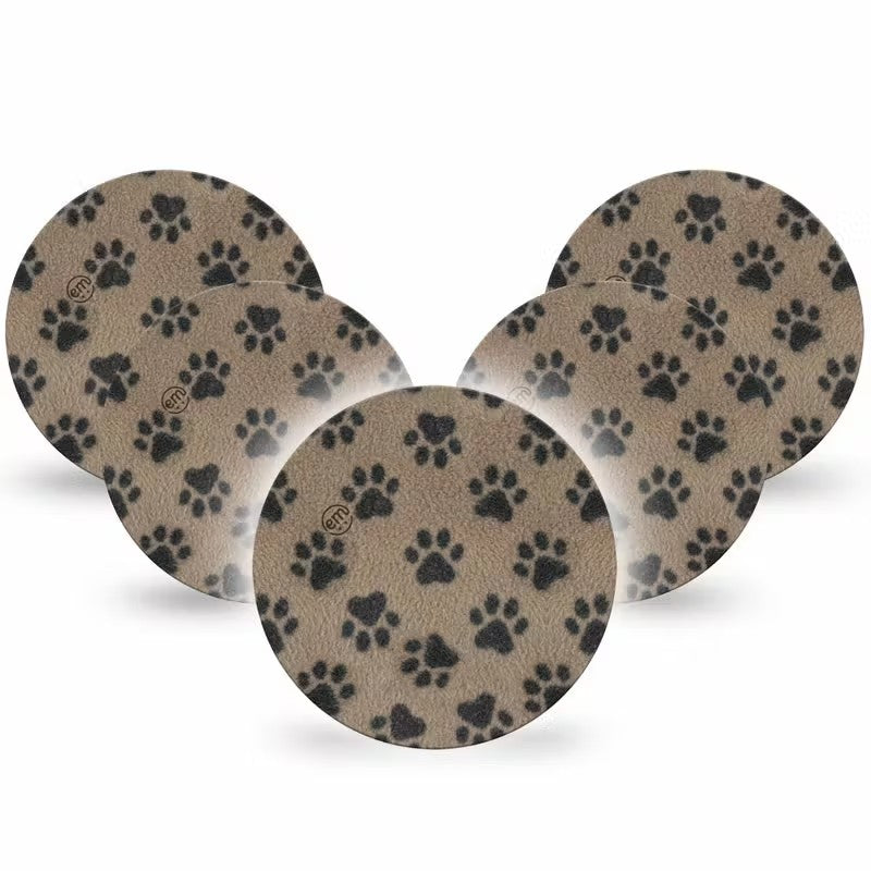 ExpressionMed OverPatch Fuzzy Pawprints Adhesive Patch Freestyle Libre 2 or 3