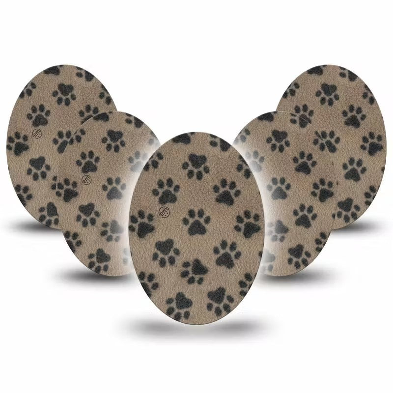 ExpressionMed Fuzzy Pawprints Adhesive Patch Oval