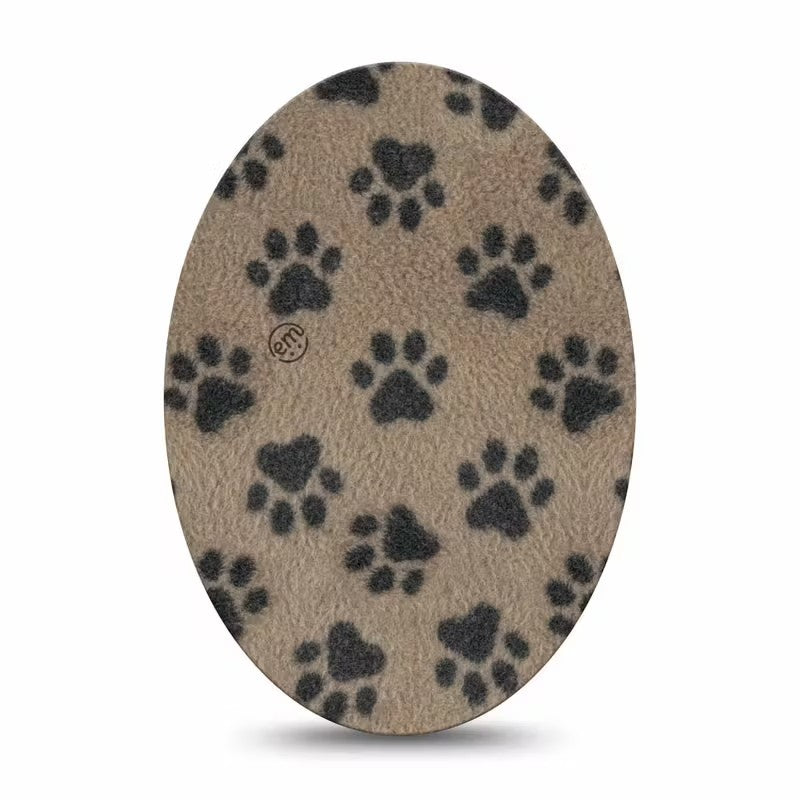 ExpressionMed Fuzzy Pawprints Adhesive Patch Oval