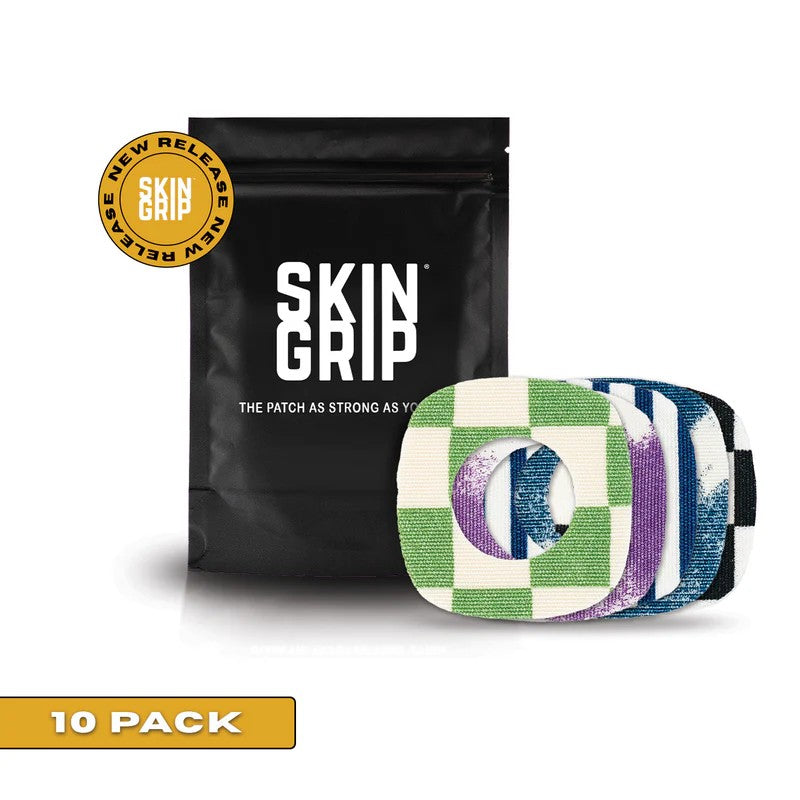 Skin Grip - Dexcom G7/Dexcom ONE+ (with hole) Patterned Patches - 10 Pack - Other Patterns Available