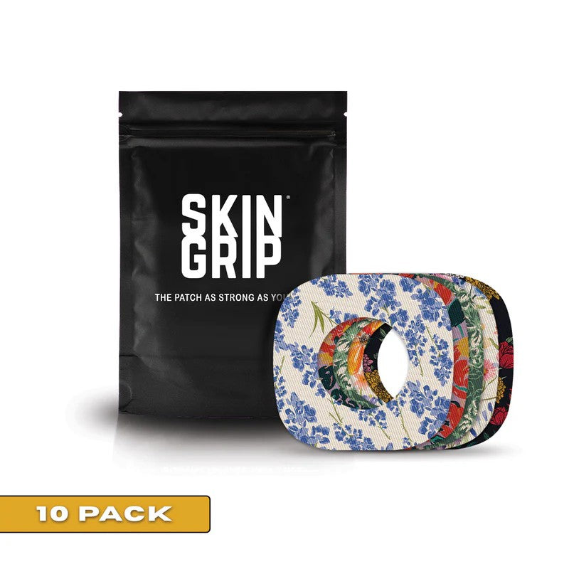 Skin Grip - Dexcom G7/Dexcom ONE+ (with hole) Patterned Patches - 10 Pack - Other Patterns Available