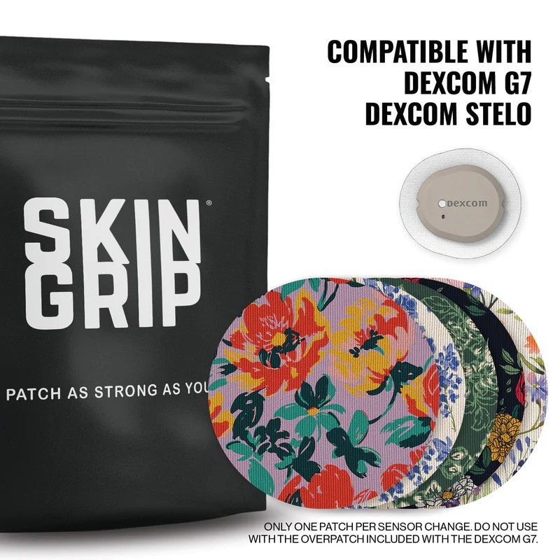 Skin Grip - Dexcom G7/Dexcom ONE+ Patterned Overpatch - 10 Pack - Other Patterns Available