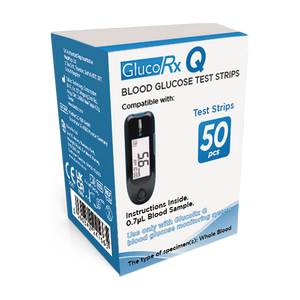 GlucoRx Q Blood Glucose Test Strips - Pack of 50