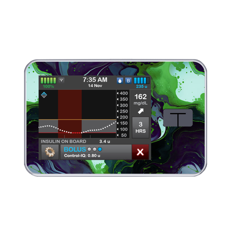 T:slim Cover Sticker (Halloween Marble) - Diabeticsupply.co.uk