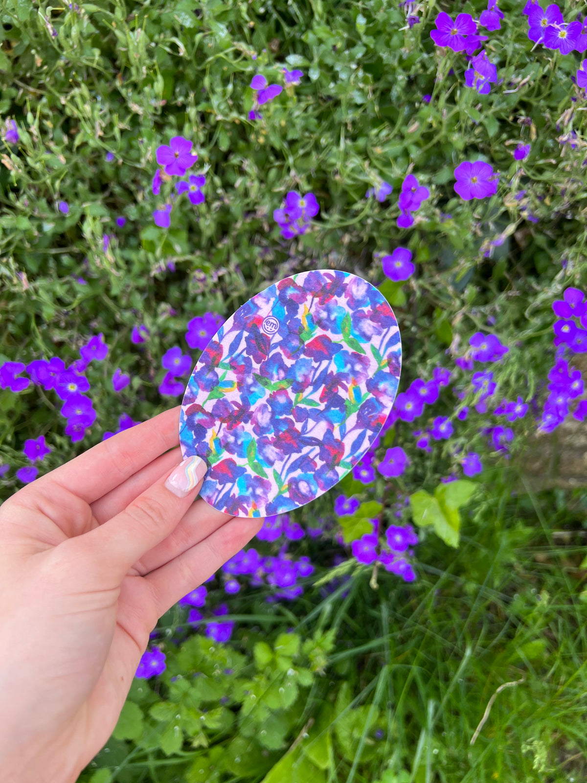 ExpressionMed Vibrant Purple Flowers Adhesive Patch Oval
