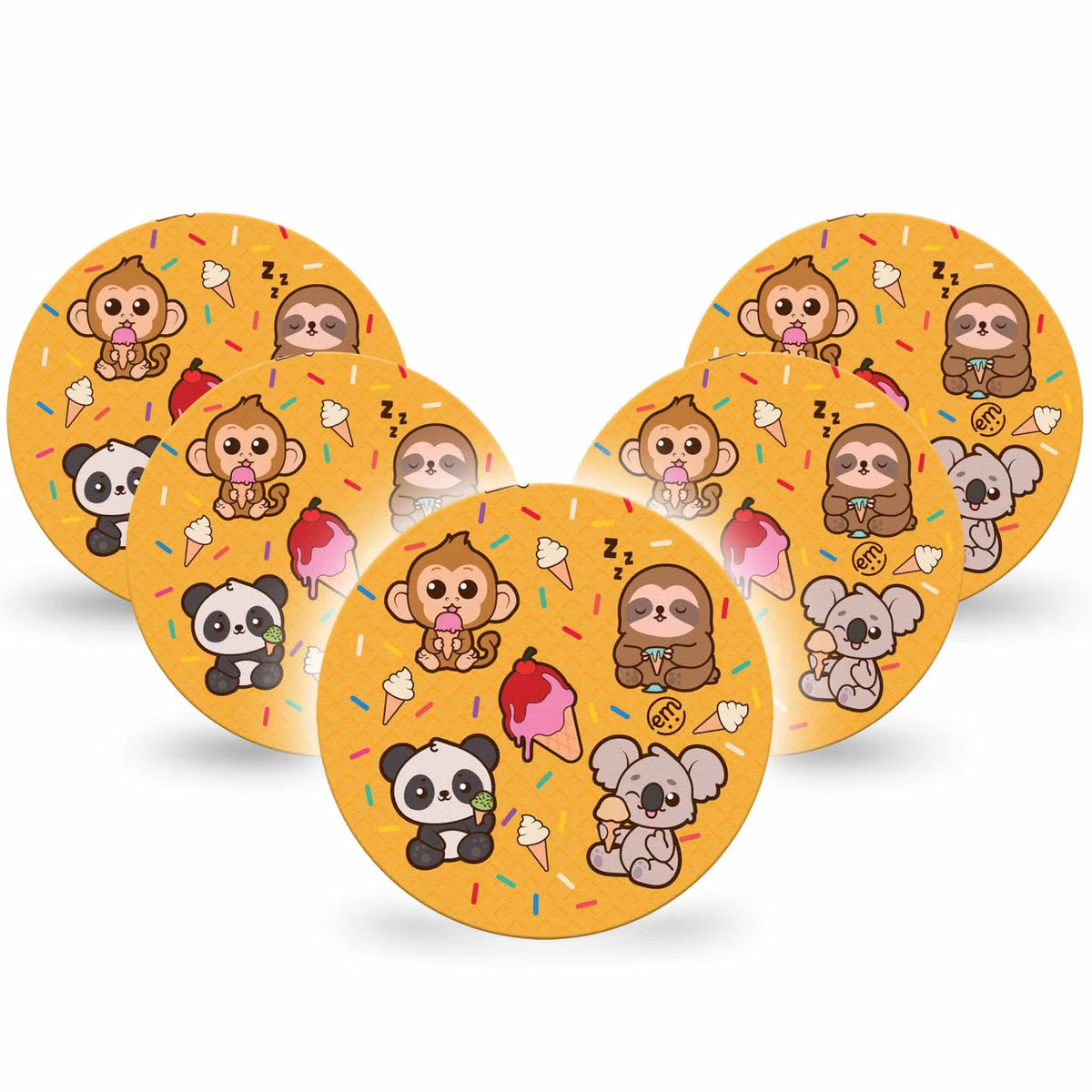 ExpressionMed OverPatch Ice Cream Buddies Adhesive Patch Freestyle Libre 2 or 3