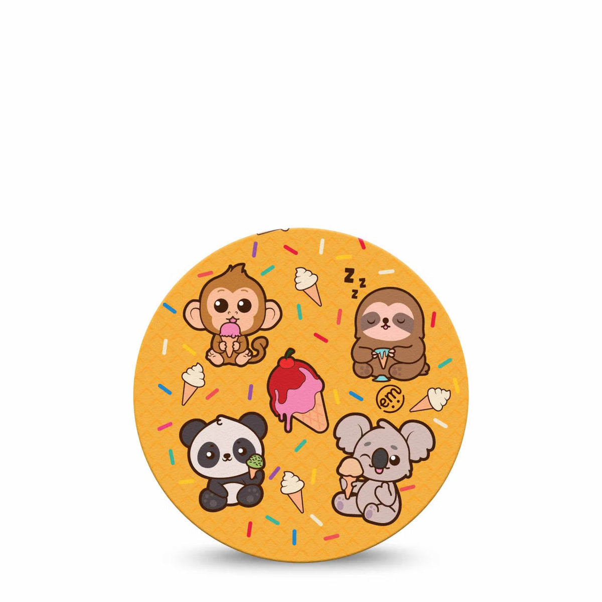 ExpressionMed OverPatch Ice Cream Buddies Adhesive Patch Freestyle Libre 2 or 3