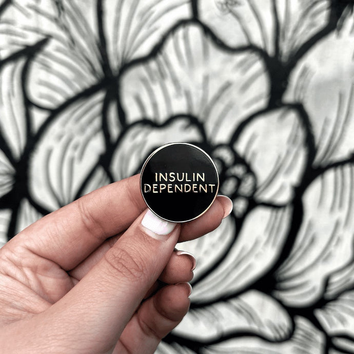 Organising Chaos Insulin Dependent Enamel Pin Black