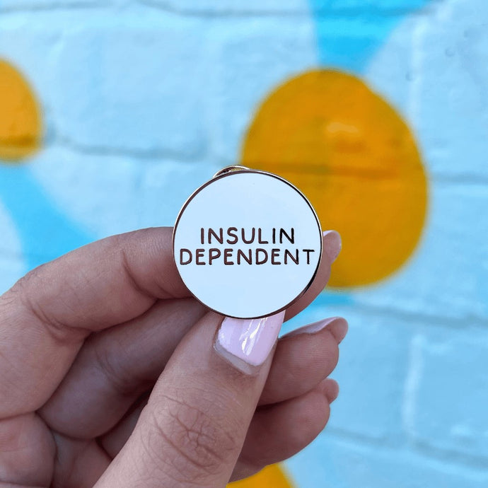 Organising Chaos Insulin Dependent Enamel Pin White