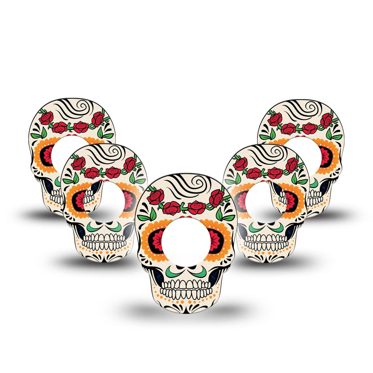 ExpressionMed Freestyle Libre 2 Dia De Los Muertos Skull Shape Adhesive Patch