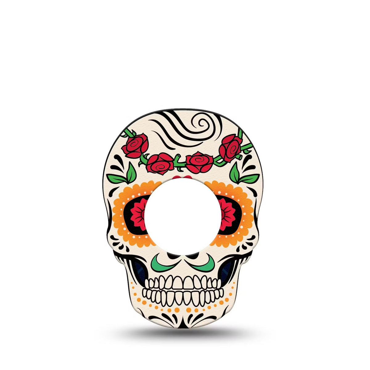 ExpressionMed Freestyle Libre 2 Dia De Los Muertos Skull Shape Adhesive Patch