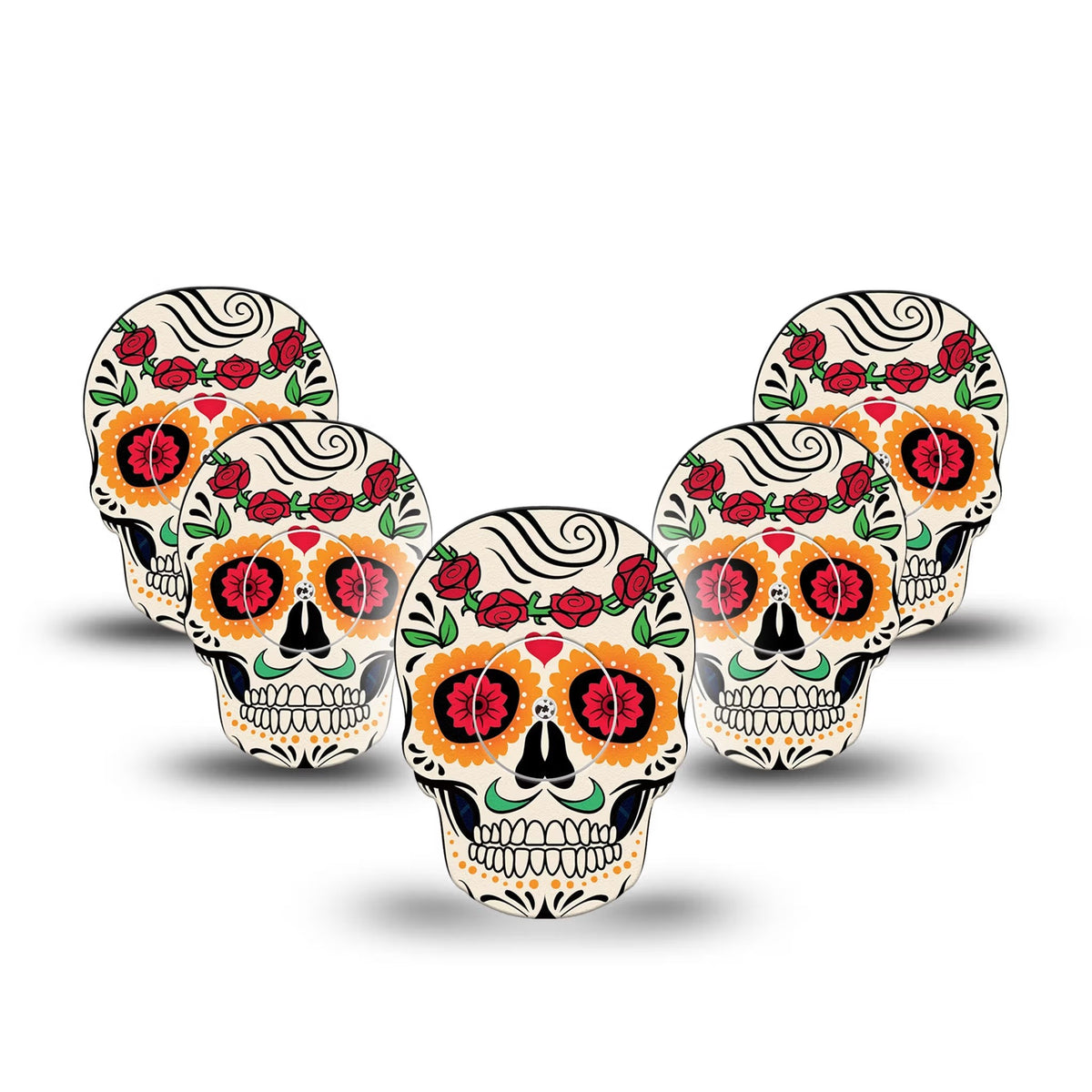 ExpressionMed Freestyle Libre 2 Dia De Los Muertos Skull Shape Adhesive Patch