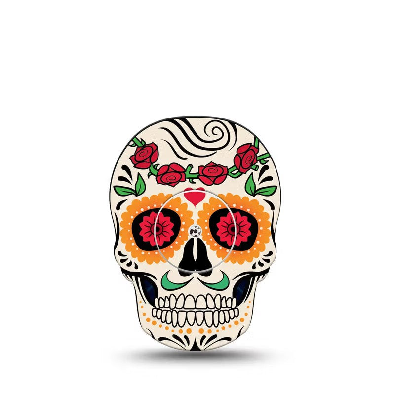 ExpressionMed Freestyle Libre 2 Dia De Los Muertos Skull Shape Adhesive Patch