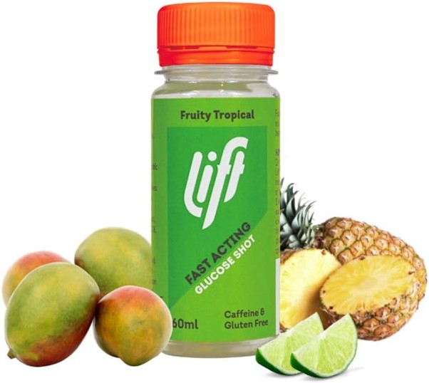 Box of 12 x Lift Fruity Tropical Glucose Shots 60ml