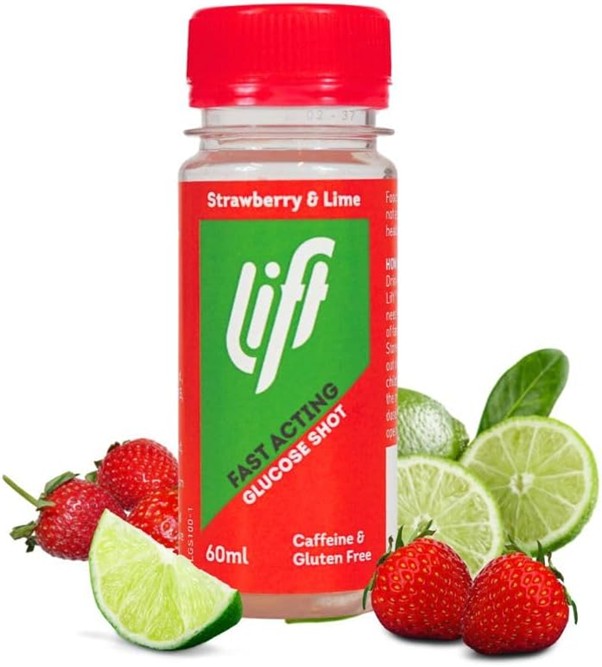 Box of 12 x Lift Strawberry & Lime Glucose Shots 60ml