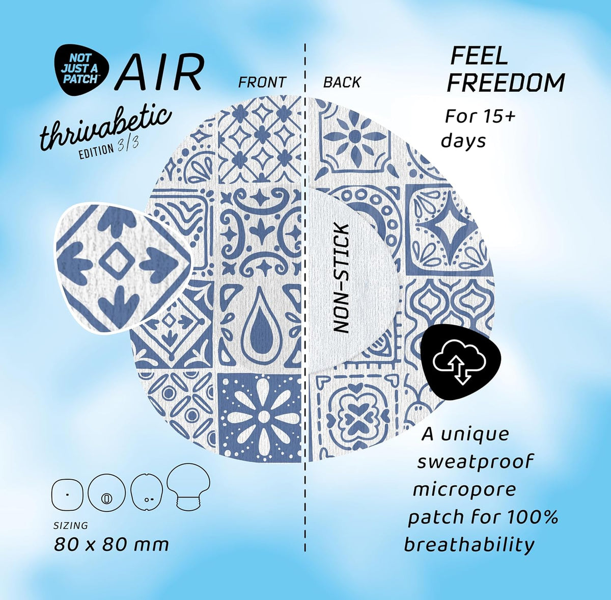 Not Just a Patch Air - Freestyle Libre 2 & 3 /Dexcom G7/ Medtronic CGMs - 10 Pack - Choose Pattern