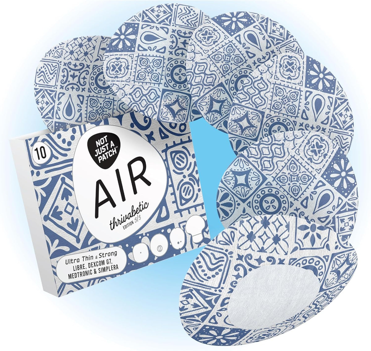 Not Just a Patch Air - Freestyle Libre 2 & 3 /Dexcom G7/ Medtronic CGMs - 10 Pack - Choose Pattern