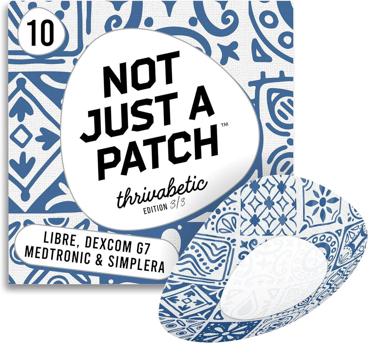 Not Just a Patch Original - Freestyle Libre 2 & 3 /Dexcom G7/ Medtronic CGMs - 10 Pack - Choose Pattern
