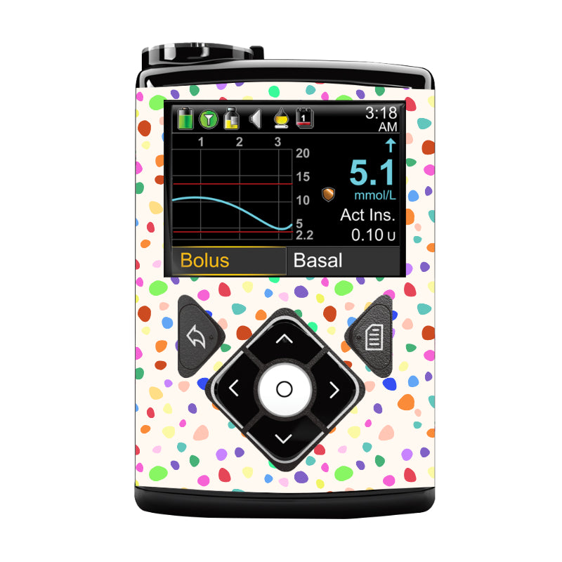 Medtronic 640/670/780G Pump Sticker (Multi-Coloured Dotty)