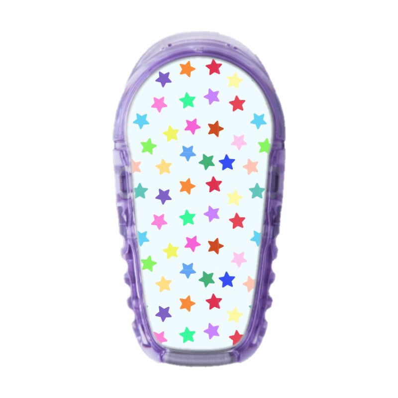 Dexcom G6/One Sensor Sticker (Multi-Coloured Stars) - Diabeticsupply.co.uk