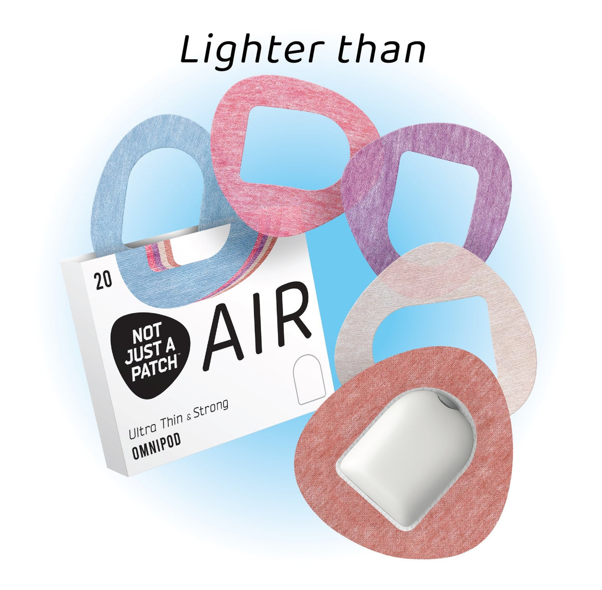 Not Just a Patch Air - Omnipod - 20 Pack - Choose Colour