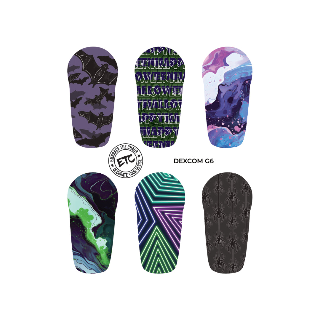 Dexcom G6/One Sensor Stickers (Neon Midnight) 6 pack