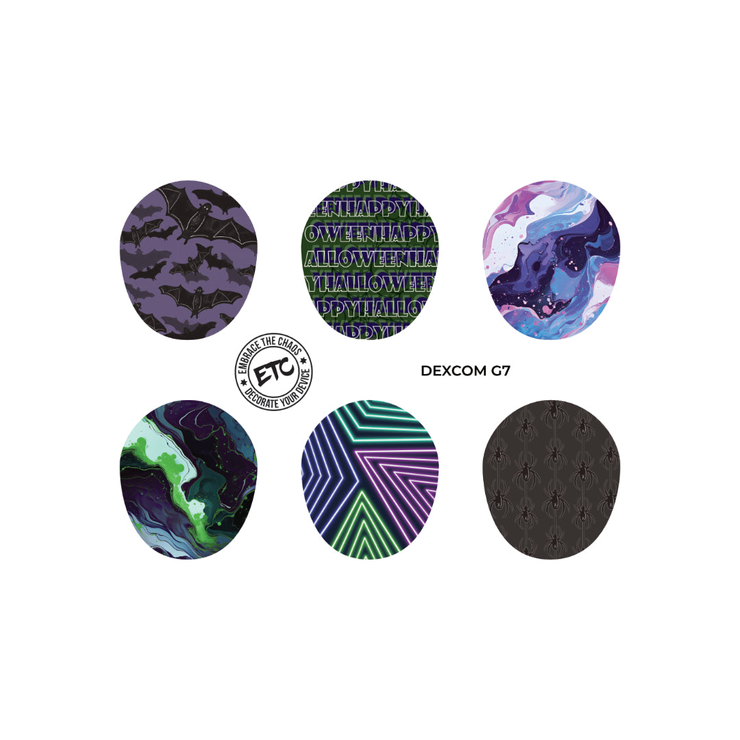 Dexcom G7/Dexcom One+ Sensor Sticker (Neon Midnight) 6 pack