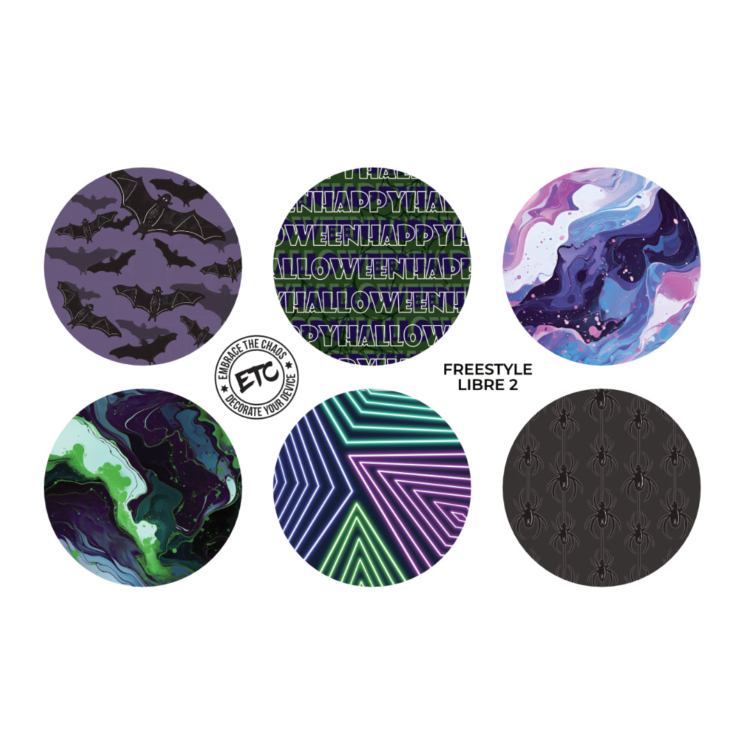 Freestyle Libre 2 Sensor Stickers (Neon Midnight) 6 pack