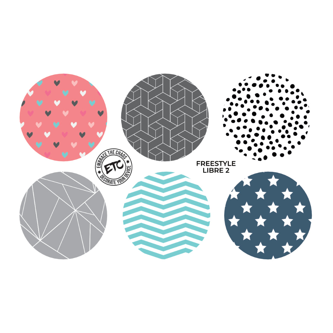 Freestyle Libre 2 Sensor Stickers (OG ETC) 6 pack