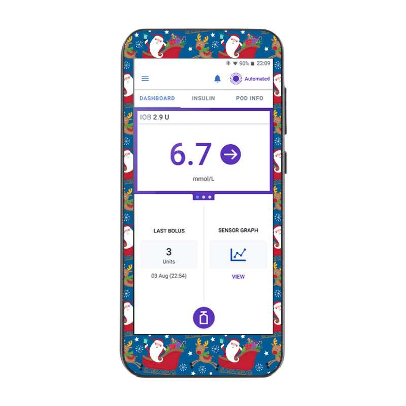 Omnipod 5 Cover Sticker (Sleigh Ride)