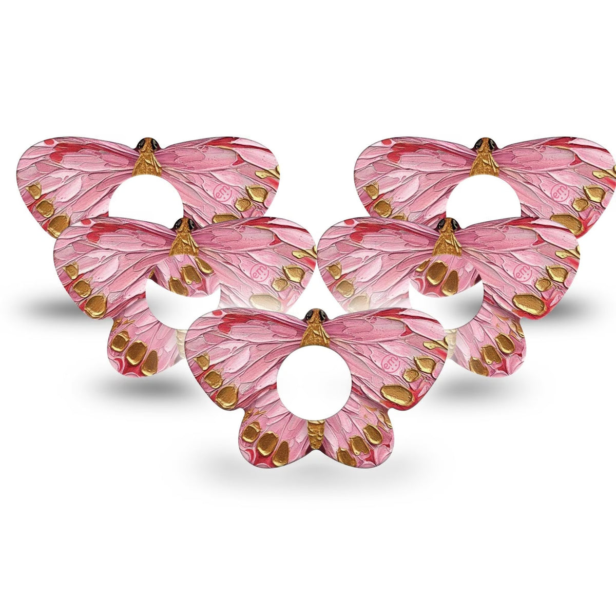 ExpressionMed Pink Paint Butterfly Shape Adhesive Patch Infusion Set