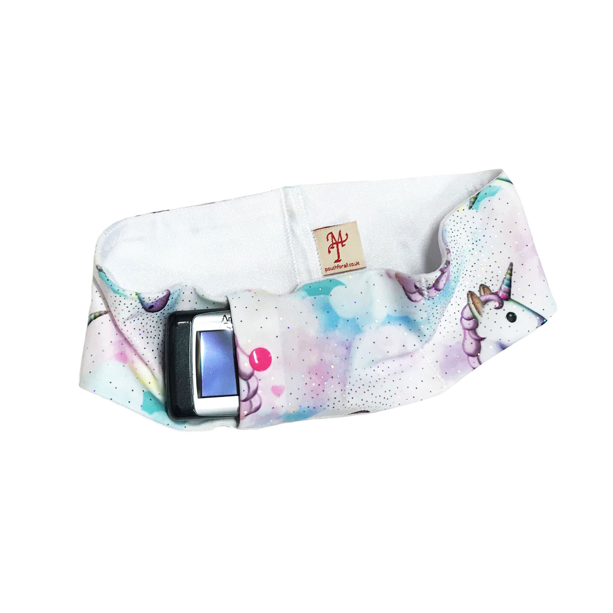 Glitter Unicorn Super Slim Pump Waist Band Pouch