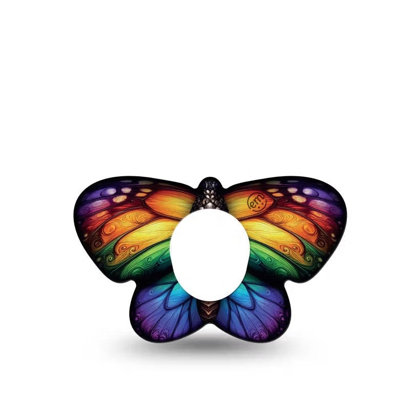 ExpressionMed Rainbow Butterfly Shape Dexcom G7 Adhesive Patch