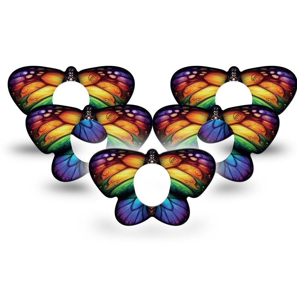 ExpressionMed Rainbow Butterfly Shape Dexcom G7 Adhesive Patch